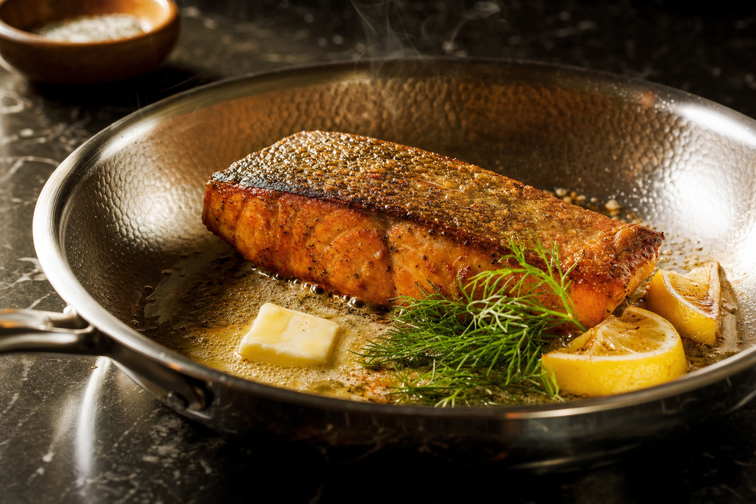 Recept: Krokante zalm met citroenboter in de titanium pan
