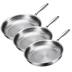 Titanium Gelaagde Koekenpannenset 3-delig Inductie 26/28/30 cm | BPA - PFAS Vrij | Alle Warmtebronnen