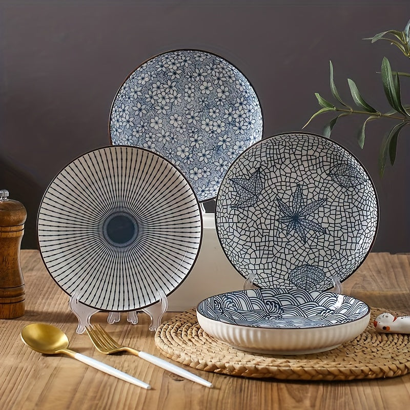 Set van 4 Keramische Borden 20 cm met Patronen - Kitchen4You