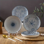 Set van 4 Keramische Borden 20 cm met Patronen - Kitchen4You