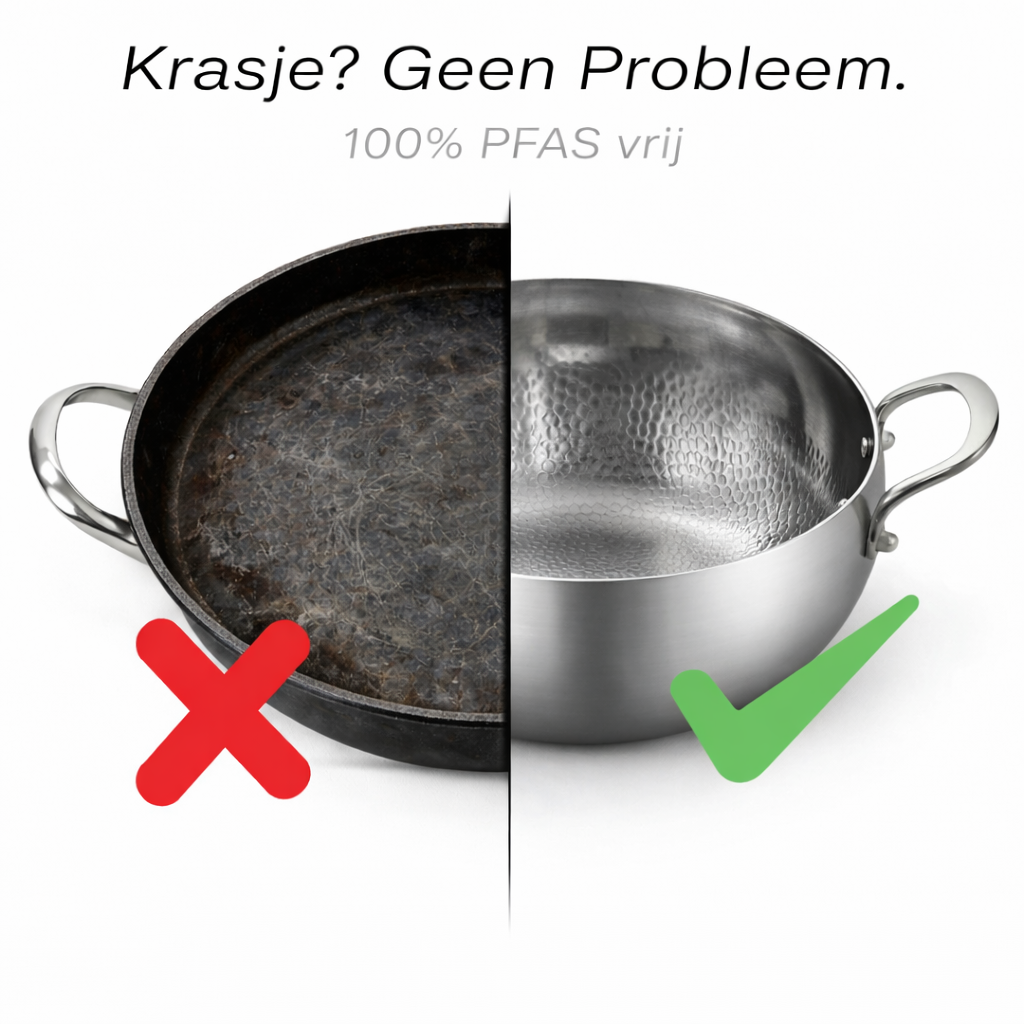 Titanium Gelaagde Diepe Stoofpan Roestvrij Staal | BPA - PFAS Vrij