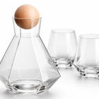 Set van 5 Diamantvormige Drinkglazen met Houten Stop