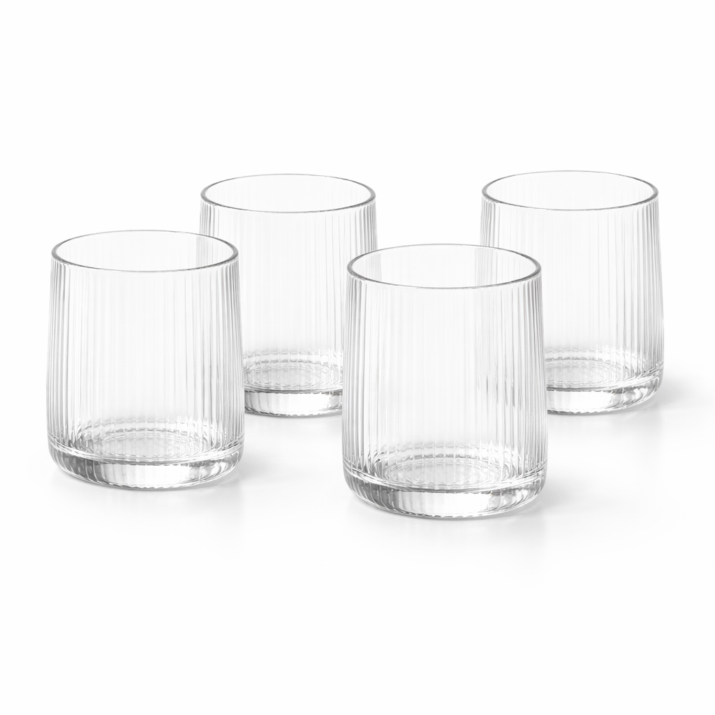 Kristallen Gehamerde Drinkglazen 4-delig | Vaatwasserbestendig