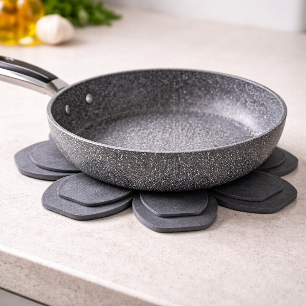 Pannenbeschermers 12-delig Anti-Kras Hittebestendig 33cm Zwart