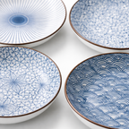 Set van 4 Keramische Borden 20 cm met Patronen - Kitchen4You