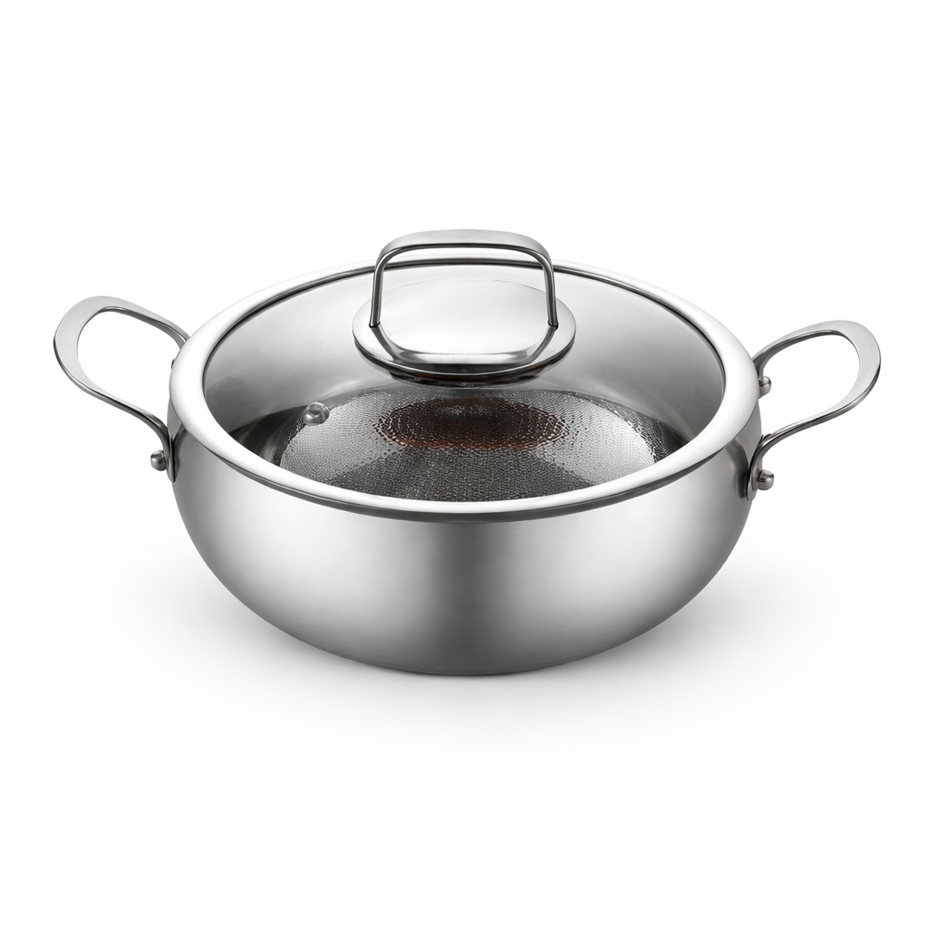 Titanium Gelaagde Diepe Stoofpan Roestvrij Staal | BPA - PFAS Vrij