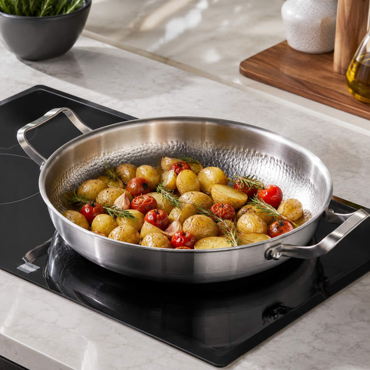 Sautépan Tweegreeps Roestvrij Staal | BPA - PFAS Vrij | Alle Warmtebronnen