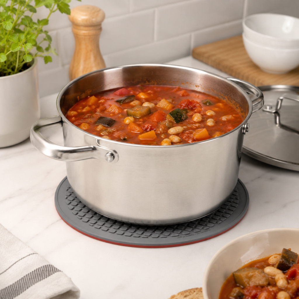 Siliconen Onderzetter Hittebestendig Grijs-Rood Kitchen4You | BPA - PFAS Vrij
