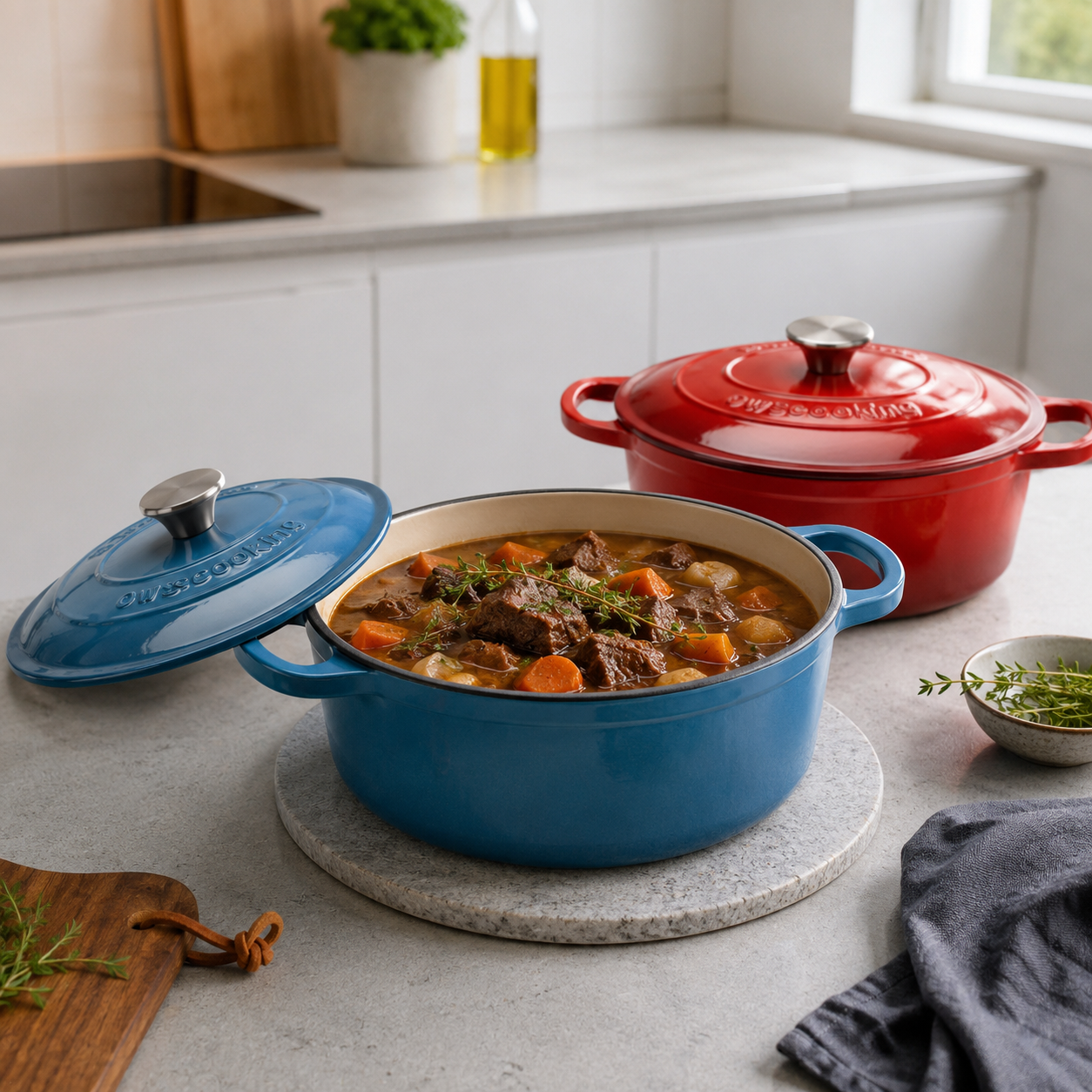 Gietijzeren Ovale Braadpan Set van 2  Inductiegeschikt