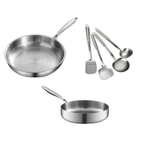 Titanium Gelaagde pannenset 3-Delig met Anti-aanbak | Inductie & Ovenbestendig  | BPA - PFAS Vrij | Alle Warmtebronnen