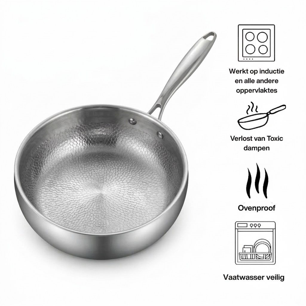 Titanium Gelaagde Steelpan | Alle Warmtebronnen | BPA - PFAS Vrij