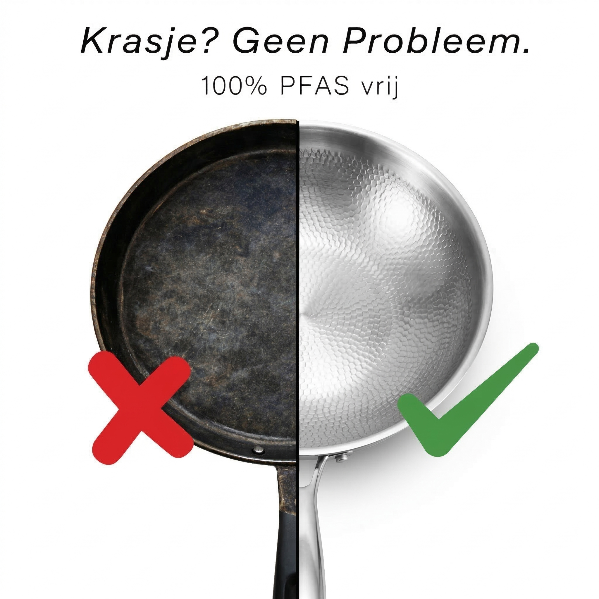 Titanium Gelaagde Wokpan Inductie/Gas | BPA - PFAS Vrij