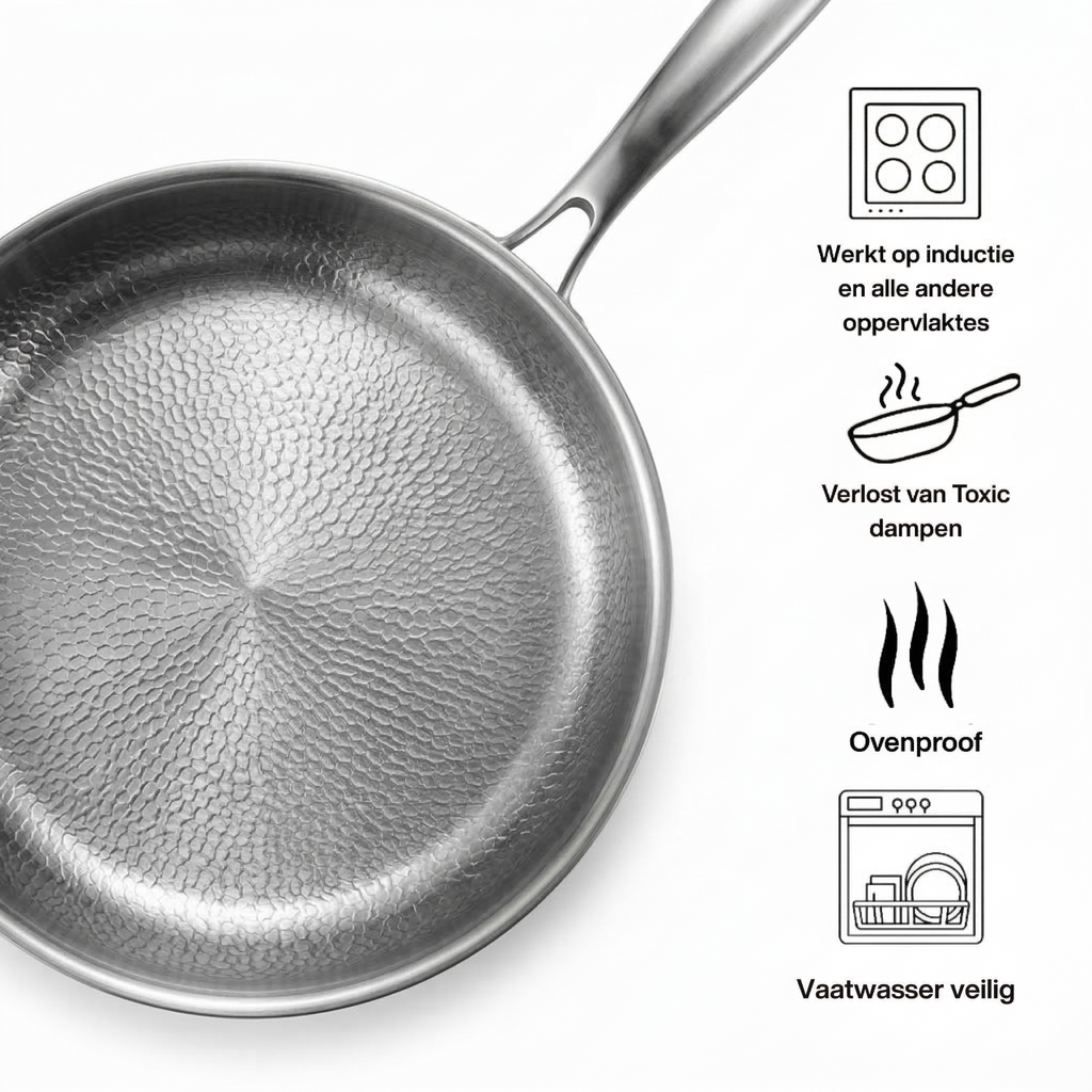 Titanium Gelaagde Koekenpan | BPA - PFAS Vrij | Alle Warmtebronnen