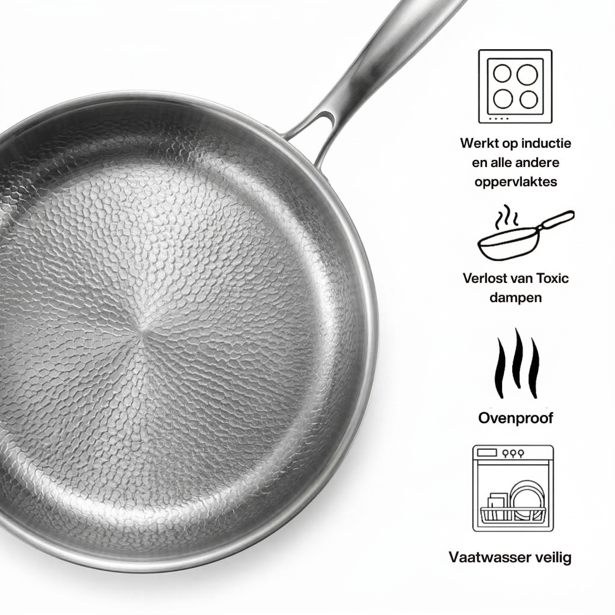Titanium Gelaagde Koekenpan | BPA - PFAS Vrij | Alle Warmtebronnen
