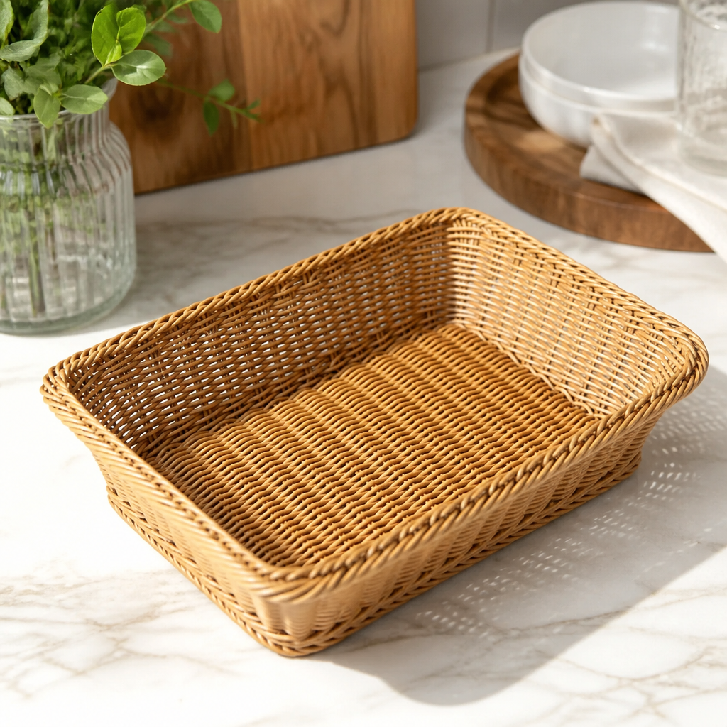 Handgeweven rotan opbergmanden – 3-delige set