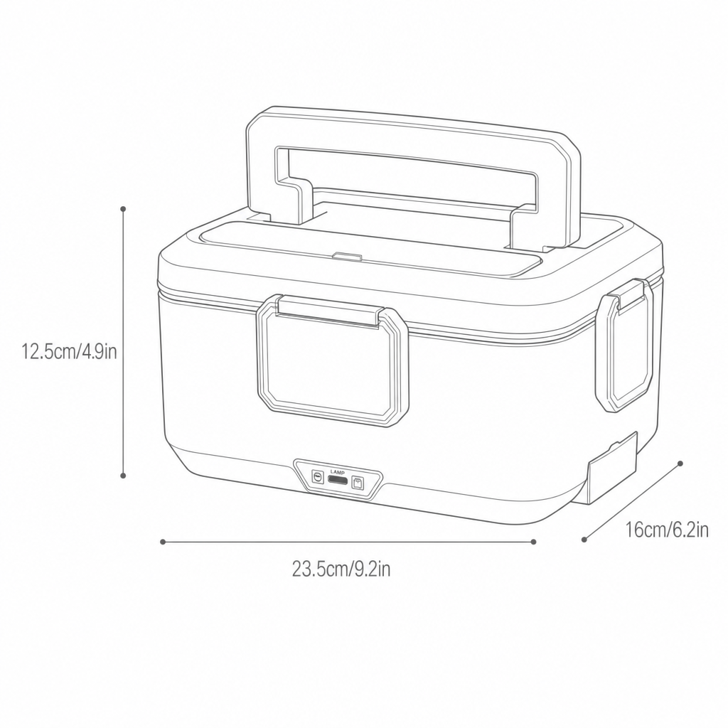 Elektrische lunchbox met opwarmfunctie 2,5 L – 24 V / 220 V