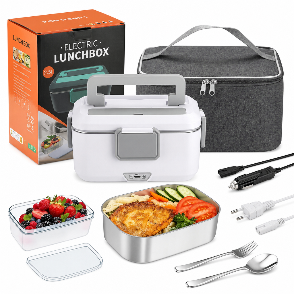 Elektrische lunchbox met opwarmfunctie 2,5 L – 24 V / 220 V