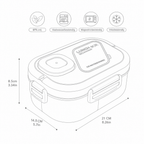 Ruime bento-lunchbox met 4 vakken