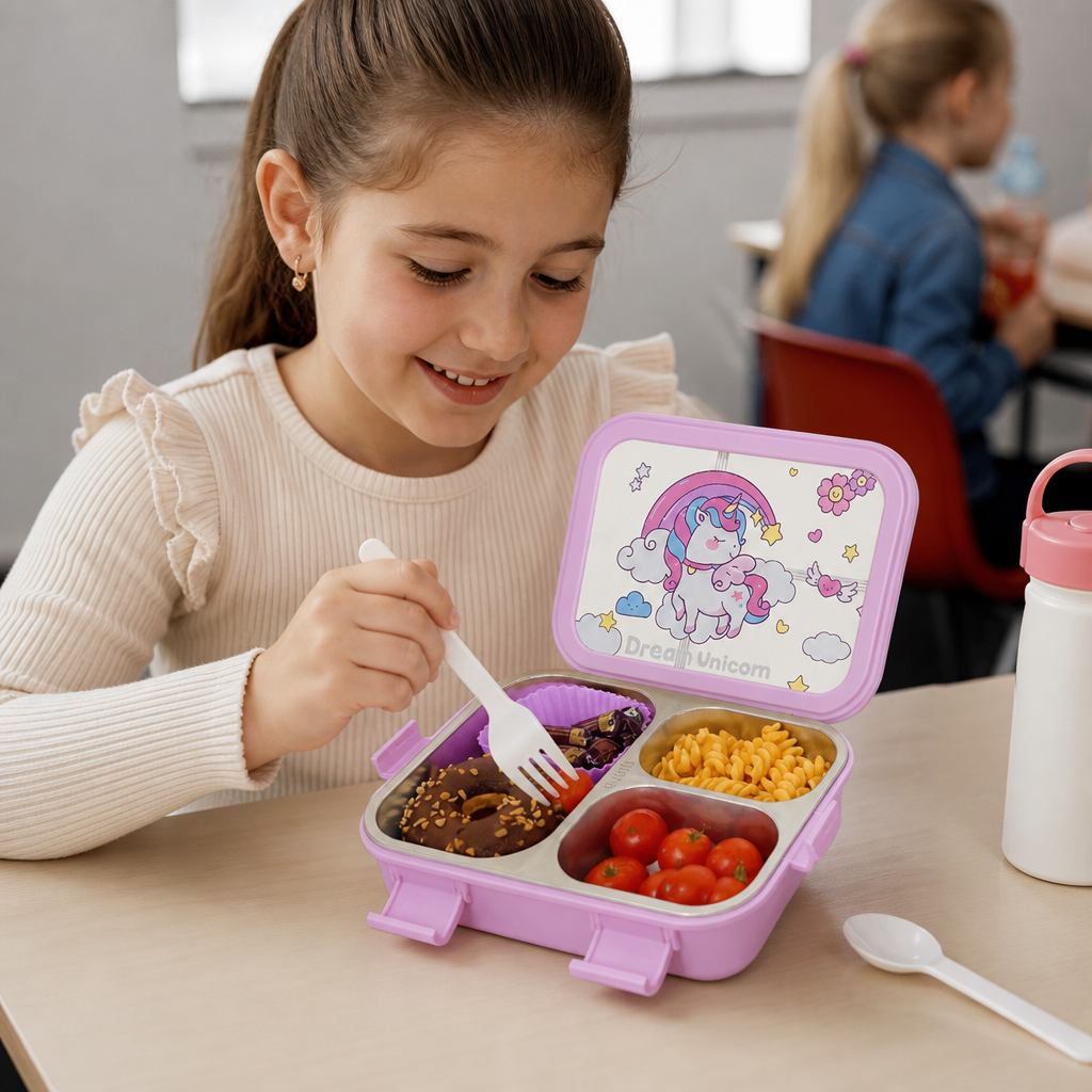 304 roestvrijstalen lunchbox met bestek