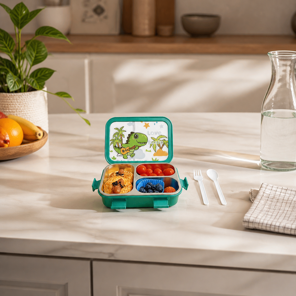 304 roestvrijstalen lunchbox met bestek