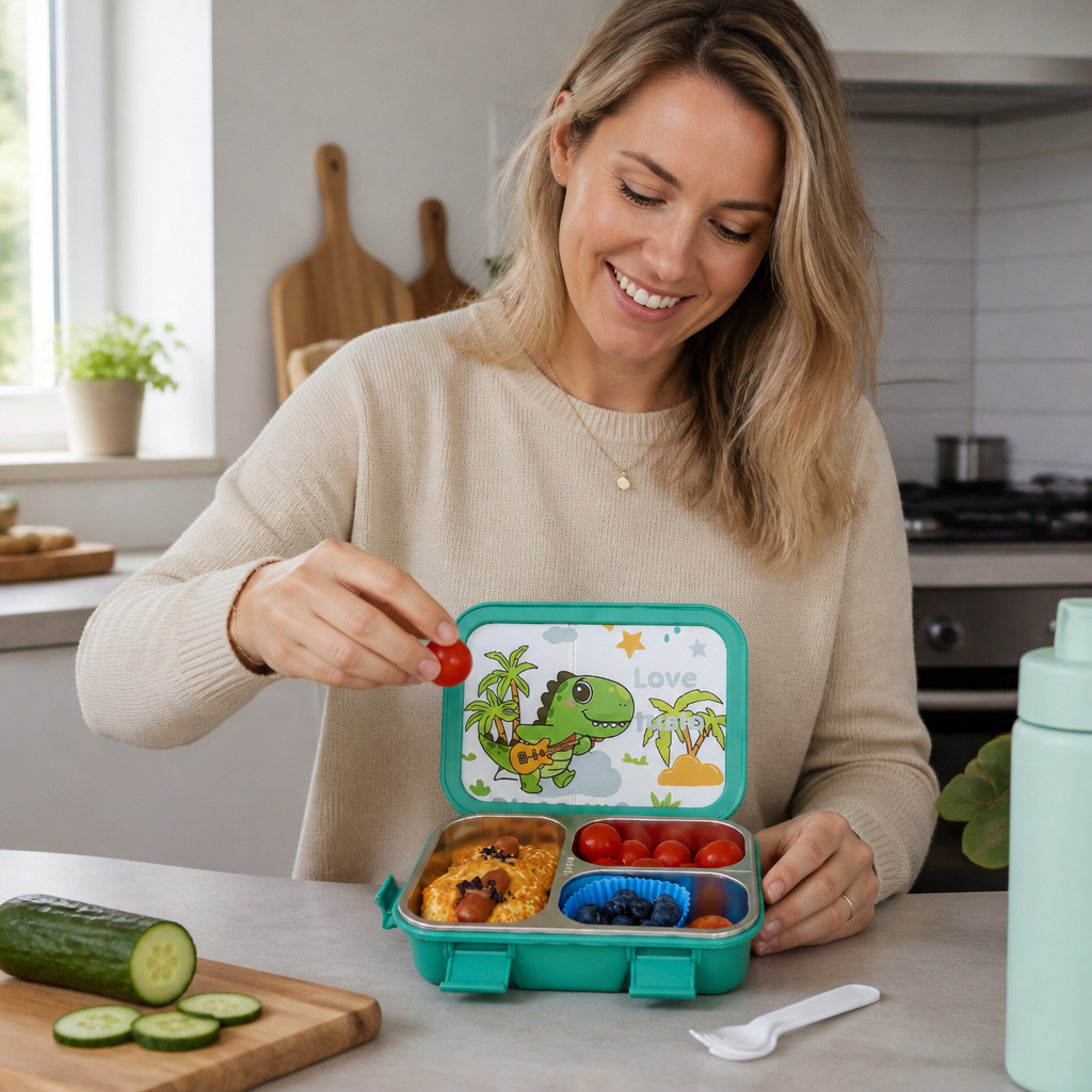 304 roestvrijstalen lunchbox met bestek