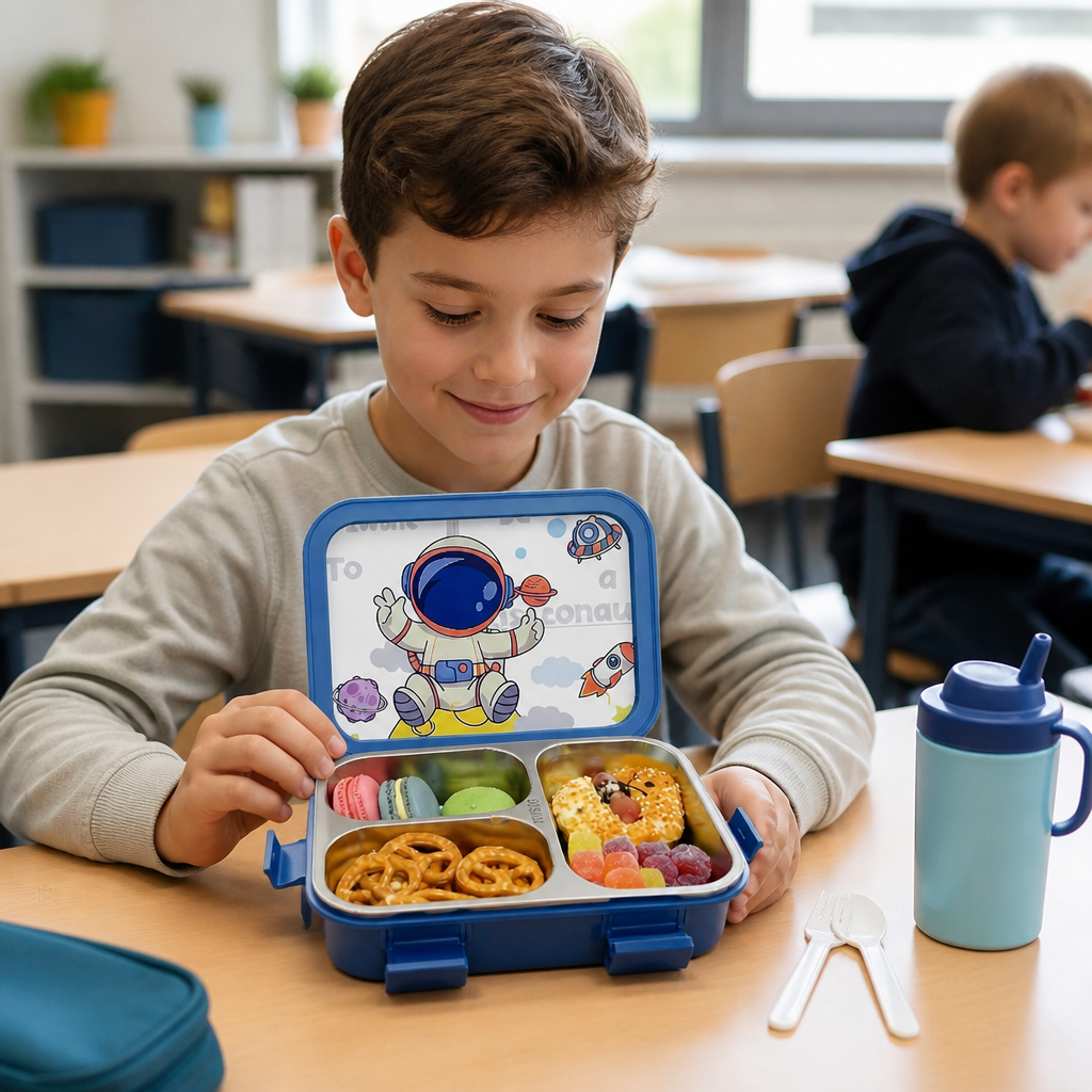 304 roestvrijstalen lunchbox met bestek