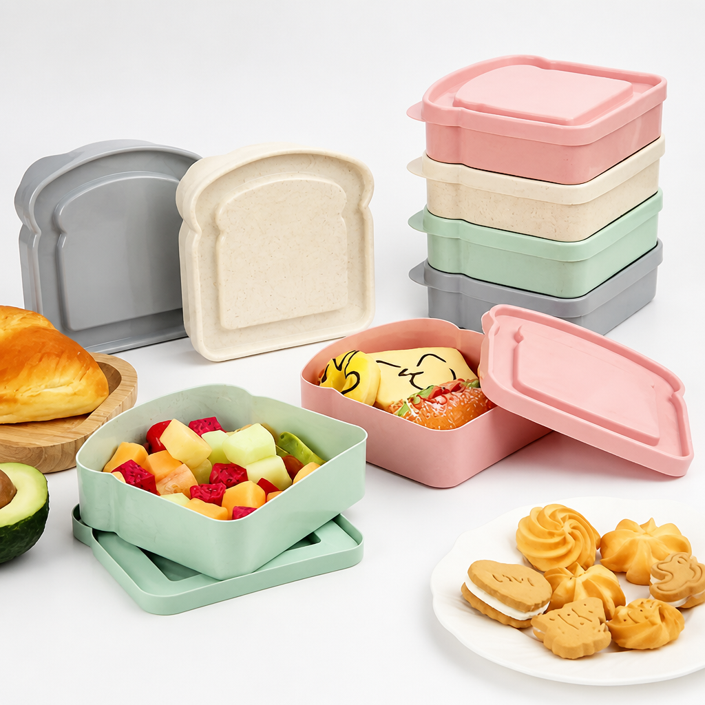 Sandwichcontainers in toastvorm – set van 4