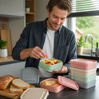 Sandwichcontainers in toastvorm – set van 4