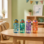 Waterbekers met rietje – set van 2x 600 ml