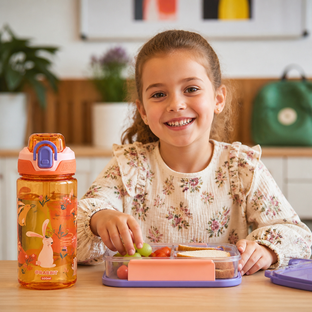 Waterbekers met rietje – set van 2x 600 ml