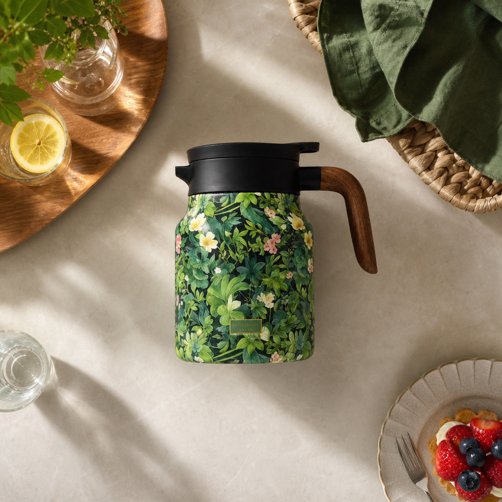 Kitchen4you | Bloom'n Theepot RVS Dubbelwandig Bloemenprint
