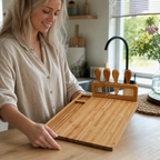 Bamboe Kaasplank Set met Bestekhouder - Kitchen4You