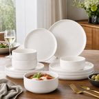 Serviesset 12-delig Wit Porselein, Magnetron/Vaatwasserbestendig, 4 Personen
