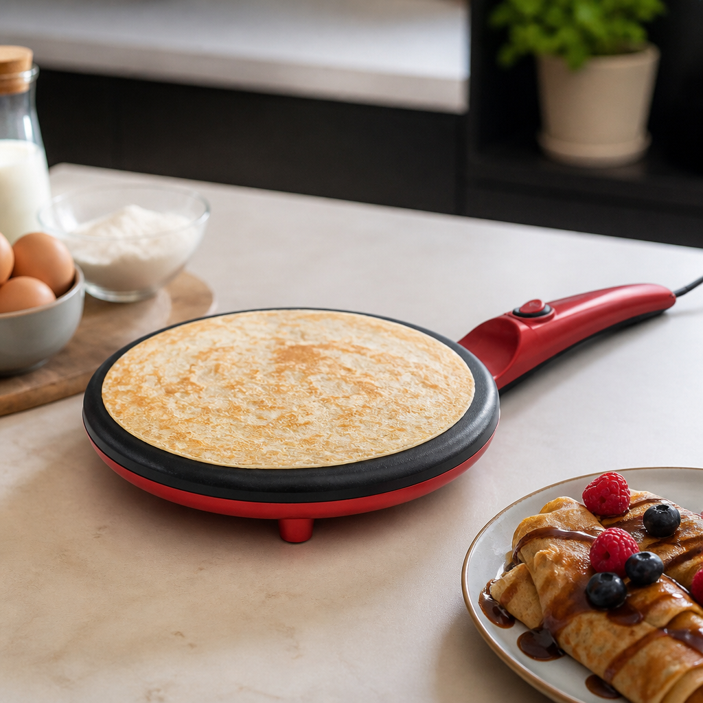 Pannenkoekenpan Elektrisch 20cm Rood - Kitchen4You