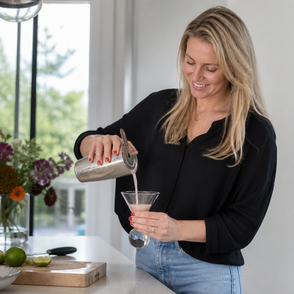 Kristallen Martini Glazen Set met Kraalontwerp - 2 stuks
