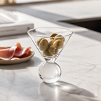 Kristallen Martini Glazen Set met Kraalontwerp - 2 stuks