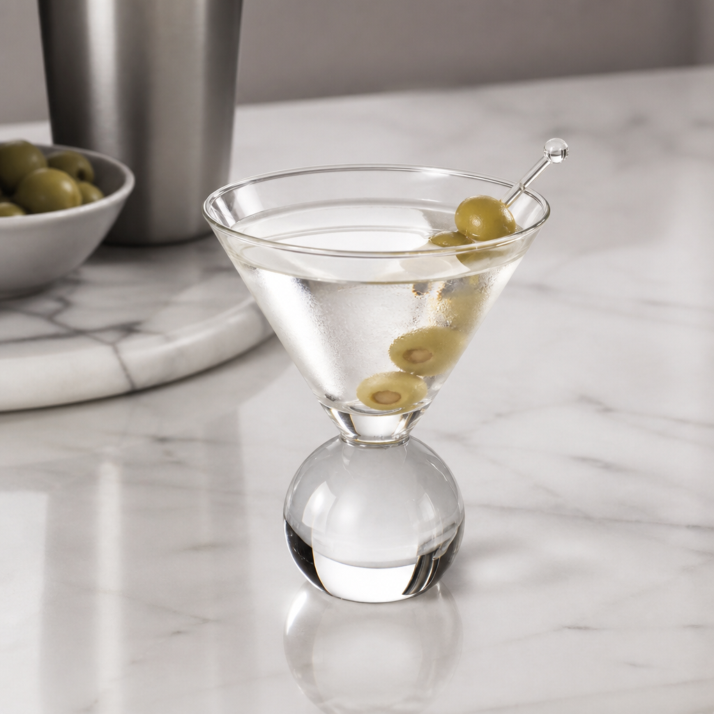 Kristallen Martini Glazen Set met Kraalontwerp - 2 stuks