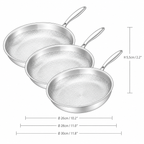 Titanium Gelaagde Koekenpannenset 3-delig Inductie 26/28/30 cm | BPA - PFAS Vrij | Alle Warmtebronnen