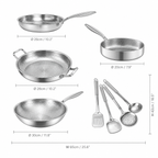 Titanium Gelaagde 5- delig Pannenset Inductie, Oven- & Vaatwasserbestendig  | BPA - PFAS Vrij | Alle Warmtebronnen
