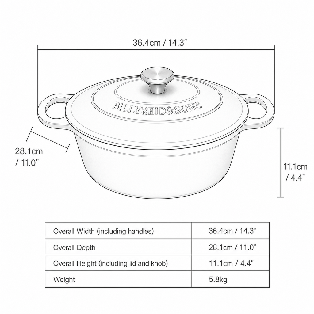 Gietijzeren Ovale Braadpan Set van 2  Inductiegeschikt