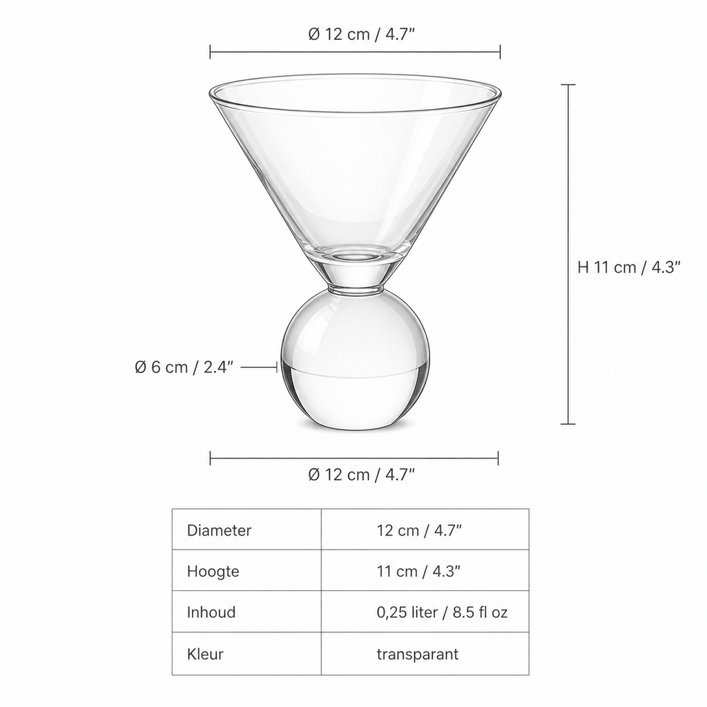 Kristallen Martini Glazen Set met Kraalontwerp - 2 stuks