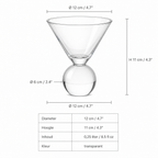 Kristallen Martini Glazen Set met Kraalontwerp - 2 stuks