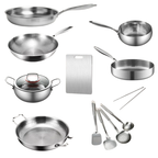 Titanium Gelaagde Kookpannenset 9-delig | Inductie & Oven | BPA - PFAS Vrij | Alle Warmtebronnen