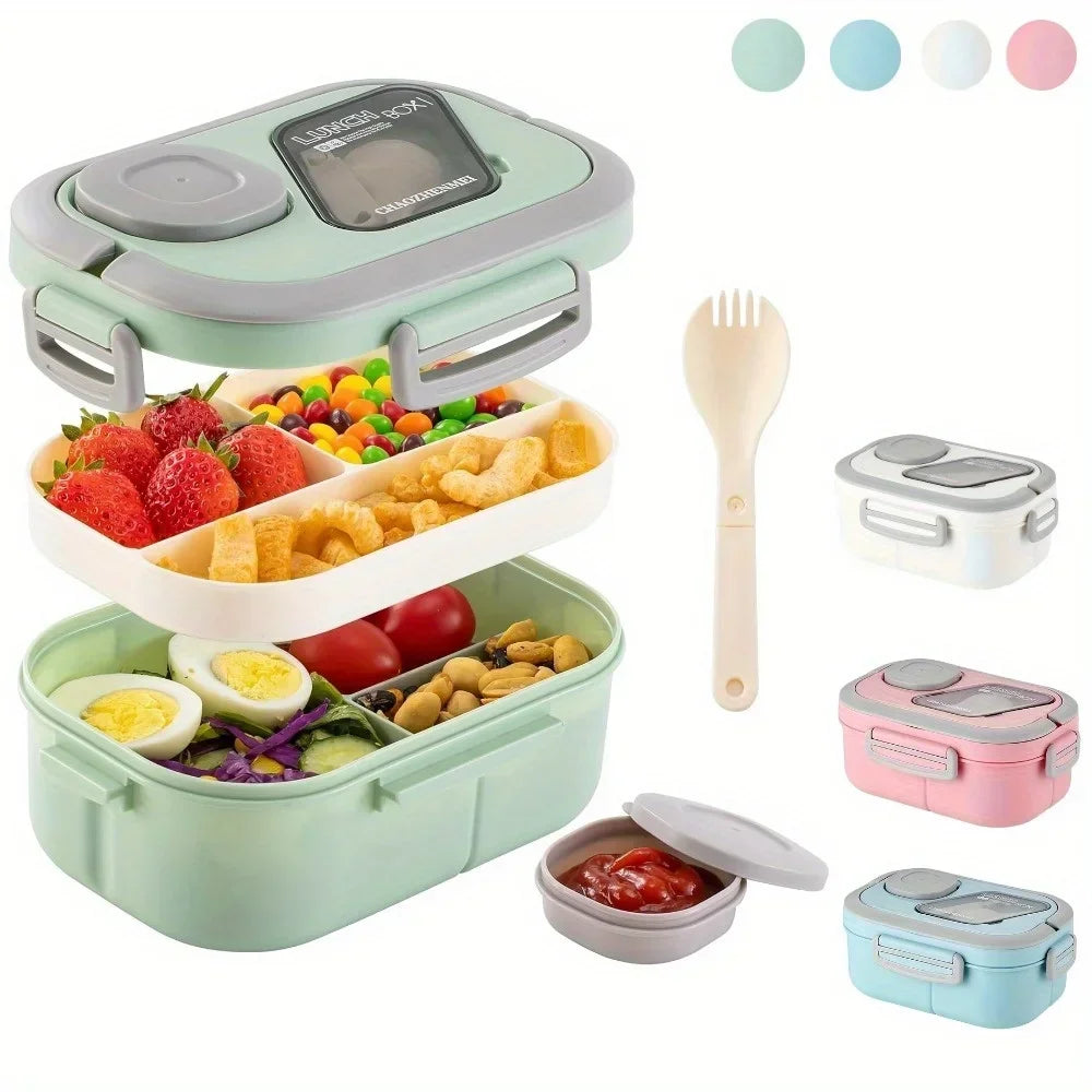 Ruime bento-lunchbox met 4 vakken