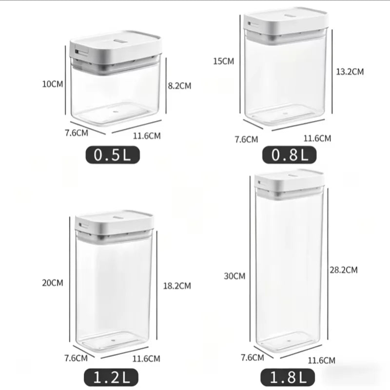Voorraadcontainers voor pasta en granen – 4-delige set