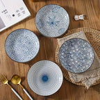 Set van 4 Keramische Borden 20 cm met Patronen - Kitchen4You