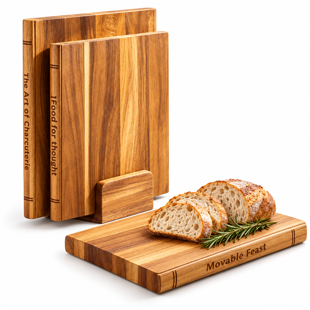 Snijplank met brood en rozemarijn voor de standaard, studiofoto