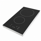 Dubbele keramische kookplaat 3000 W met zwarte glasplaat en touch control