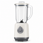 Blender met glazen kan van 1 liter en witte motorbasis