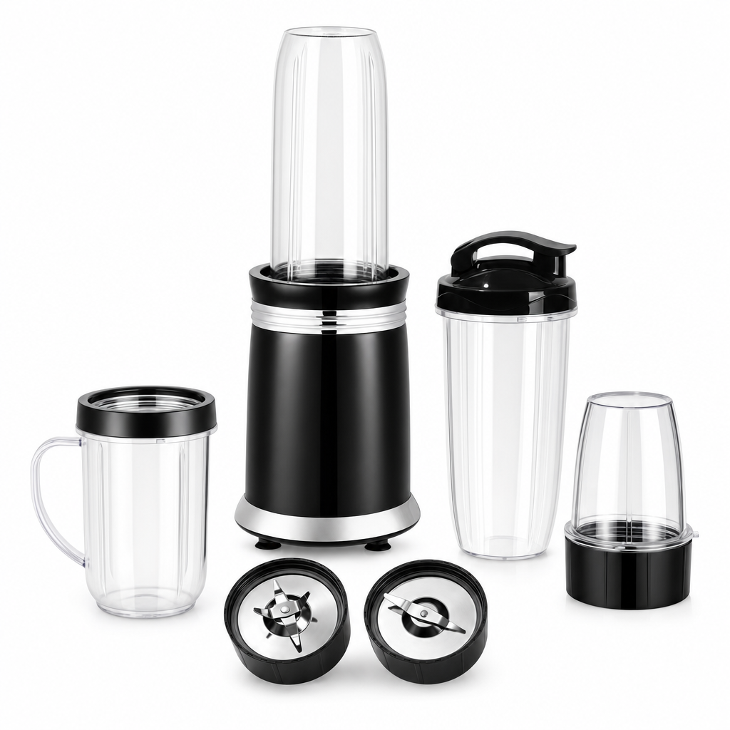 Nutri blender 4-in-1 set 380 W met vier bekers en twee meskoppen